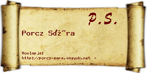 Porcz Sára névjegykártya